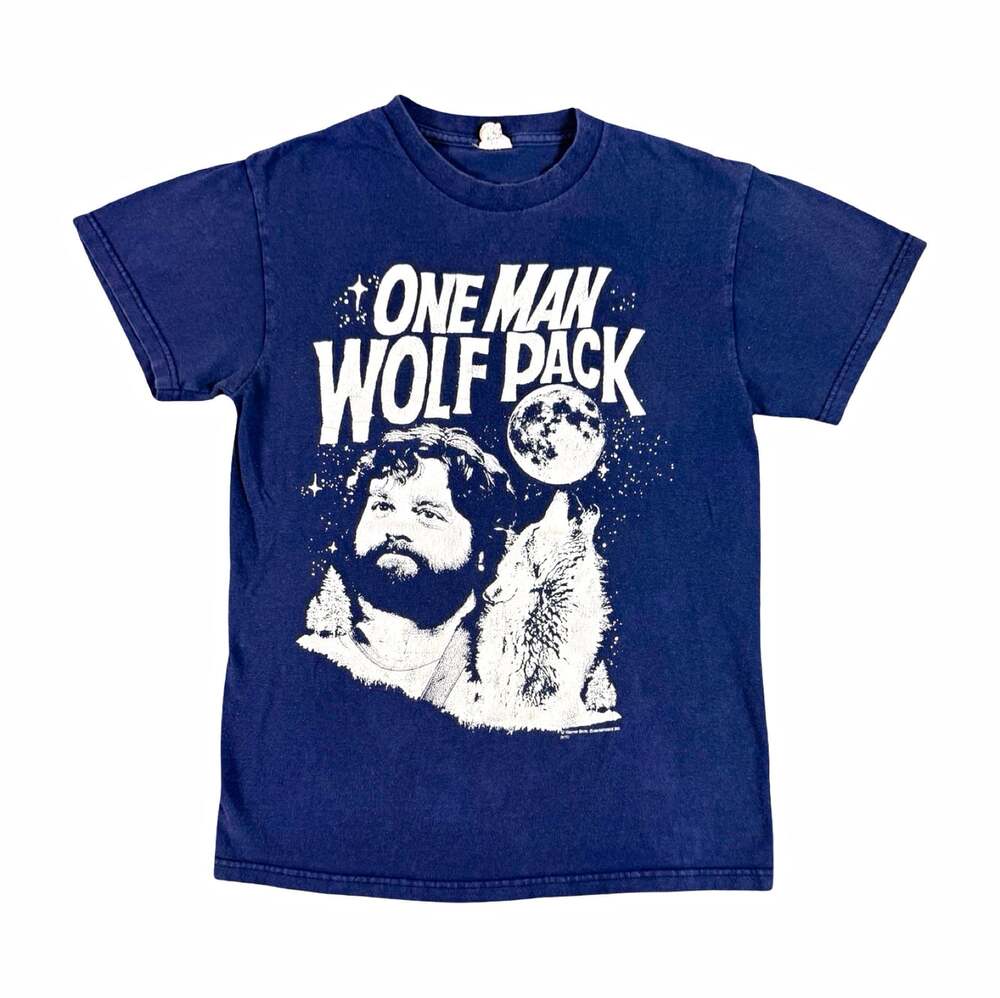 Men's Blue The Hangover One Man Wolf Pack Graphic Tee Cotton Size S